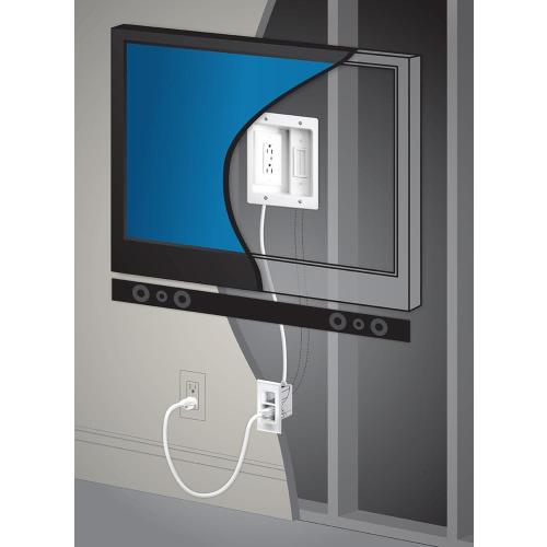 Legrand On-Q 4-27/64-in x 10-in PVC White Flat Screen Tv Kit