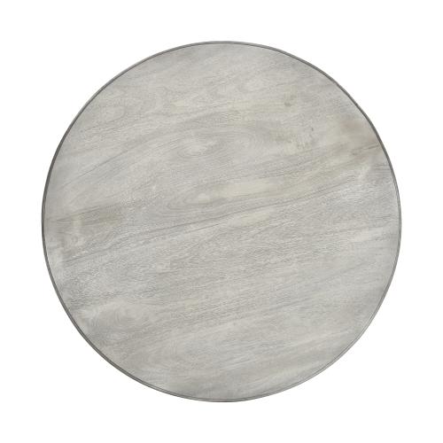 Benzara Washed White and Gray Round Contemporary/Modern Dining Table, Wood Base 42-in L x 31-in H (NO TEST)
