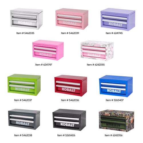 Kobalt Mini 10.83-in W x 5.91-in H x 5.91-in D 2-Drawer Pink Steel Tool Box