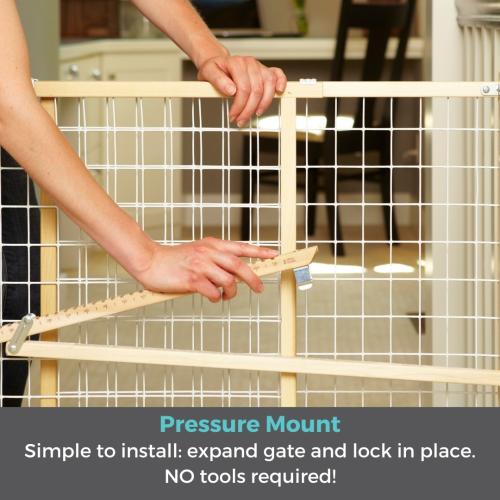Toddleroo by North States 50-in x 31-in Pressure Mounted Natural Wood Safety Gate