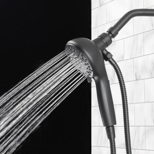 allen   roth Galway 6-Settings Matte Black 5-in Round Handheld Shower Head 1.8 GPM