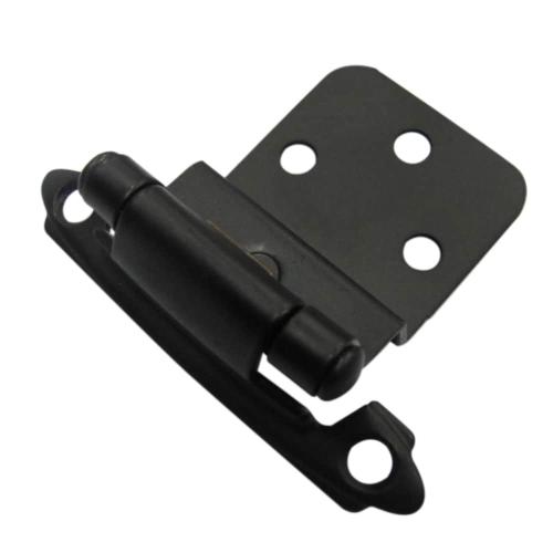 RELIABILT 200-Degree 3/8-in Inset Surface Self-closing Matte Black Cabinet Hinge ( Set of 2)