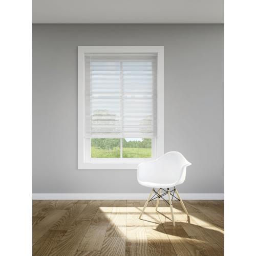 LEVOLOR Trim Go 1-in Slat Width 35-in x 72-in Cordless White Aluminum Room Darkening Mini-blinds