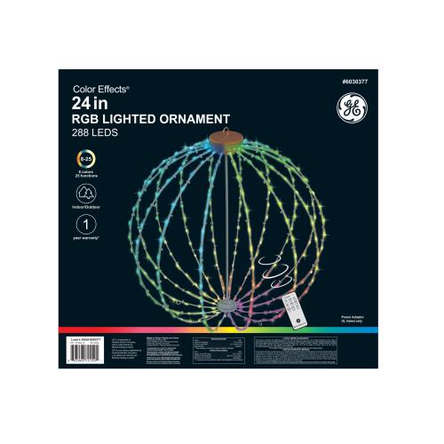 GE 2-ft LED RGB Ornament with Color Changing Lights