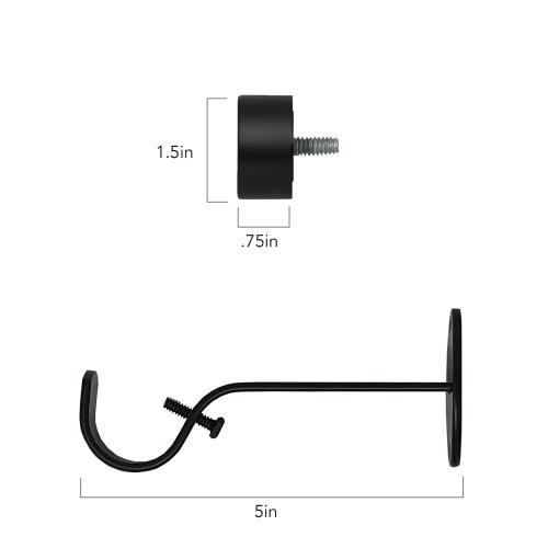 Elrene Home Fashions Serena 28-in to 48-in Antique Black Iron Single Curtain Rod with Finials