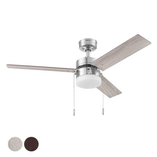 Harbor Breeze Vue 44-in Brushed Nickel with Driftwood/Cocoa Blades LED Indoor Ceiling Fan with Light (3-Blade) (Broken)
