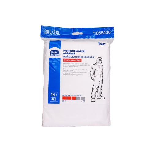 Project Source Adult Unisex White Long Sleeve Coverall (Xx-large)