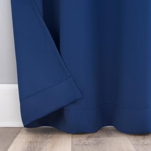 Blue 95 Sun Zero 95-in Classic Blue Blackout Interlined Grommet Single Curtain Panel