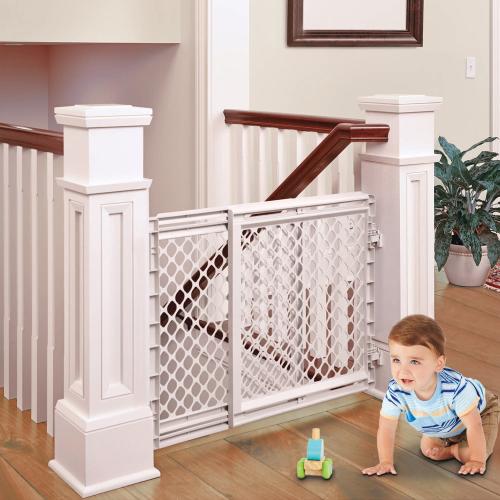 Toddleroo by North States 41-in x 27-in Hardware Mounted Soft White Plastic Safety Gate