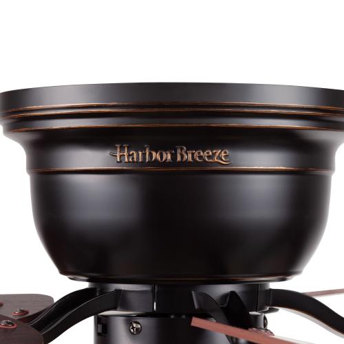 Harbor Breeze Centreville 42-in Flush Mount Oil-Rubbed Bronze with Auburn/Mink Blades Ceiling Fan With Light ( 5 -Blade )