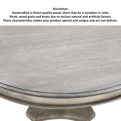 Benzara Washed White and Gray Round Contemporary/Modern Dining Table, Wood Base 42-in L x 31-in H (NO TEST)
