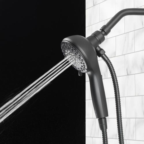 allen   roth Galway 6-Settings Matte Black 5-in Round Handheld Shower Head 1.8 GPM