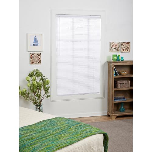 Project Source Light Filtering 1-in Slat Width 35-in x 64-in Cordless White Vinyl Light Filtering Mini-blinds