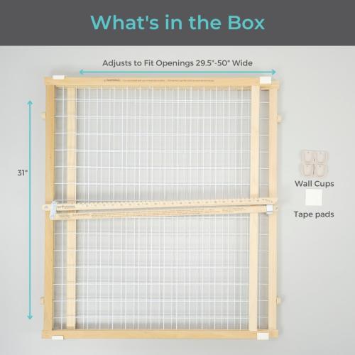 Toddleroo by North States 50-in x 31-in Pressure Mounted Natural Wood Safety Gate