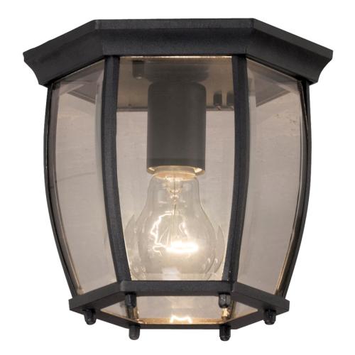 Project Source Akerman 1-Light 6.65-in Matte Black Indoor/Outdoor Flush Mount Light
