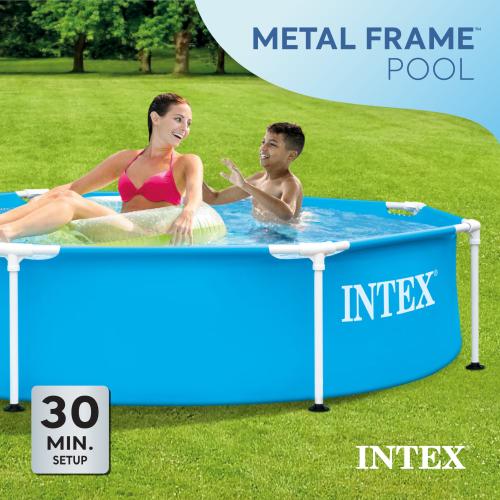 Intex 8-ft x 8-ft x 20-in Metal Frame Round Above-Ground Pool