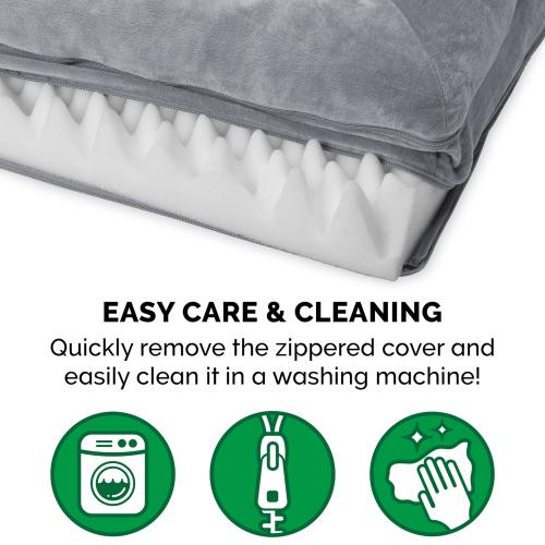 FurHaven Rectangular Smoke Gray Polyester Sofa Dog Bed (Medium)