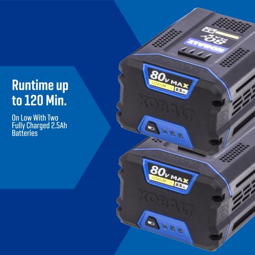 Kobalt 80-volt 16-in Straight Shaft Battery String Trimmer 2.5 Ah (Battery Included) (Charger Included) - missing 1 battery