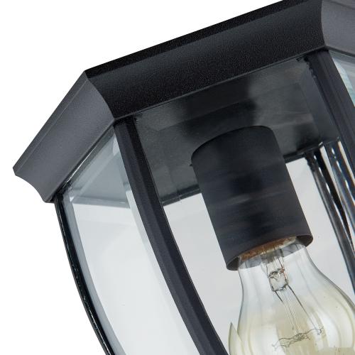 Project Source Akerman 1-Light 6.65-in Matte Black Indoor/Outdoor Flush Mount Light