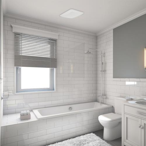 Utilitech 1.5-Sone 100-CFM White Bathroom Fan with Humidity Sensor, ENERGY STAR