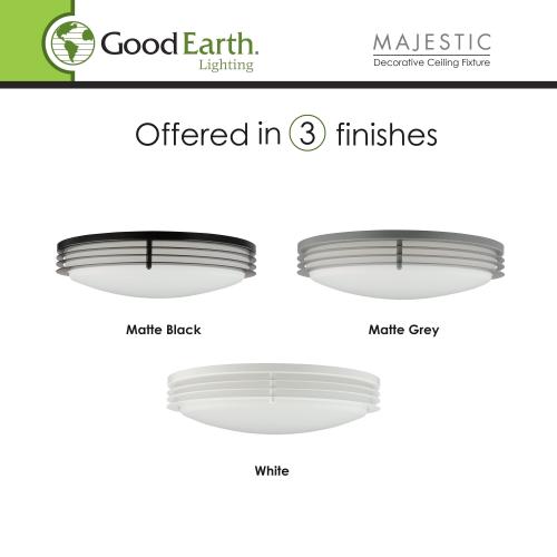 Good Earth Lighting Majestic 1-Light 17-in Matte brown LED Flush Mount Light