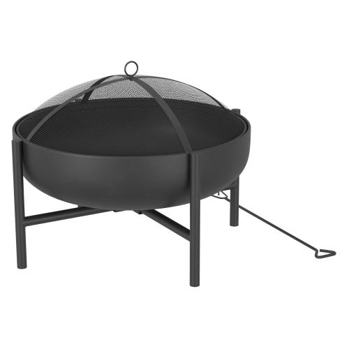 Origin 21 28-in W Black Steel Wood-Burning Fire Pit
