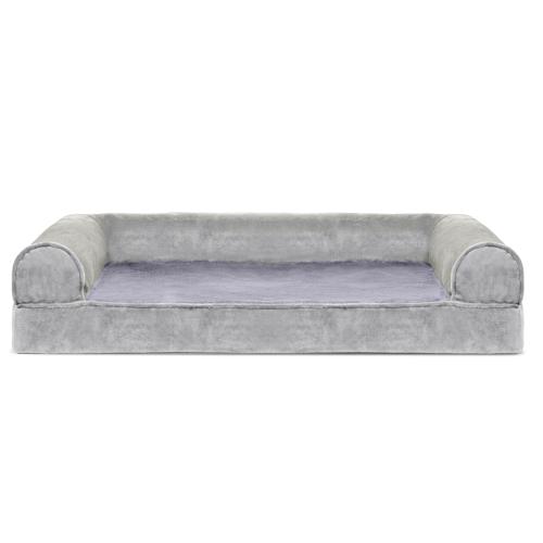 FurHaven Rectangular Smoke Gray Polyester Sofa Dog Bed (Medium)