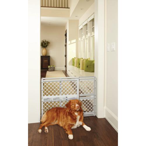 Toddleroo by North States 42-in x 26-in Pressure/Hardware Mounted Light Gray Plastic Safety Gate