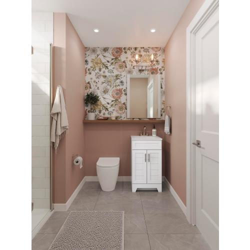 Style Selections Kirkman 18-in White Single Sink Bathroom Vanity with White Cultured Marble Top