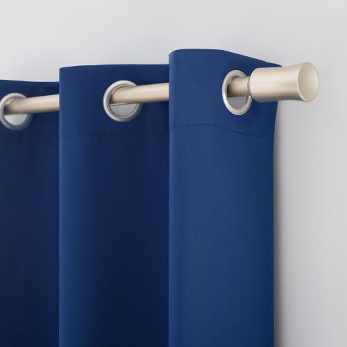 Blue 95 Sun Zero 95-in Classic Blue Blackout Interlined Grommet Single Curtain Panel