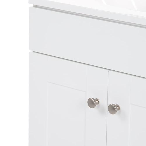Project Source 24-in White Single Sink Bathroom Vanity with White Cultured Marble Top