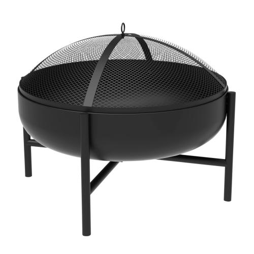 Origin 21 28-in W Black Steel Wood-Burning Fire Pit