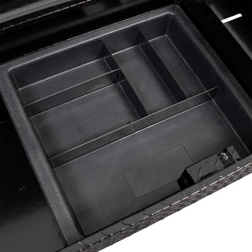 CRAFTSMAN 61.5-in x 20-in x 13-in Matte Black Aluminum Crossover Truck Tool Box - with dents, see the pictures.