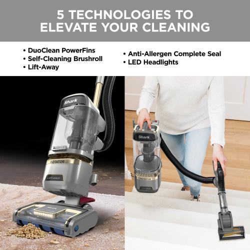 Shark Rotator Lift-Away with DuoClean PowerFins Corded Bagless Pet Upright Vacuum with HEPA Filter