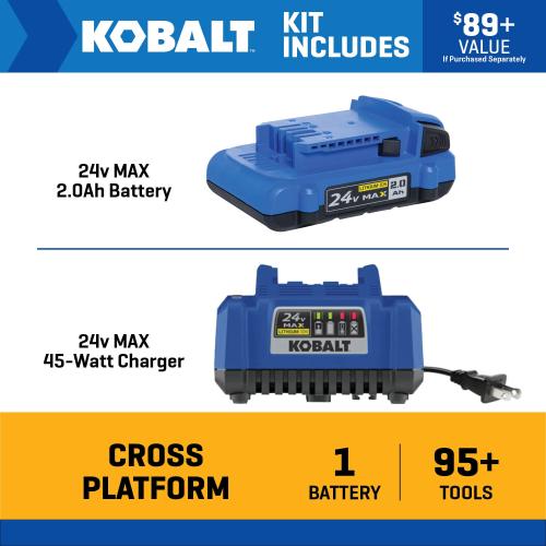 Kobalt 24 -Volt 1 -Pack Lithium-ion ( 2 Ah Battery and Charger )