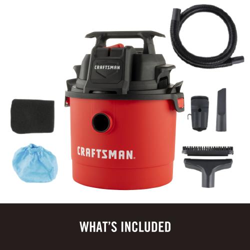 CRAFTSMAN 2.5-Gallon 2 HP Corded Wet/Dry Shop Vacuum with Accessories Included