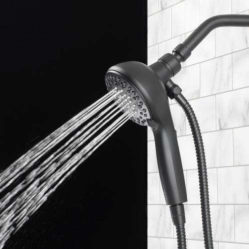 allen   roth Galway 6-Settings Matte Black 5-in Round Handheld Shower Head 1.8 GPM