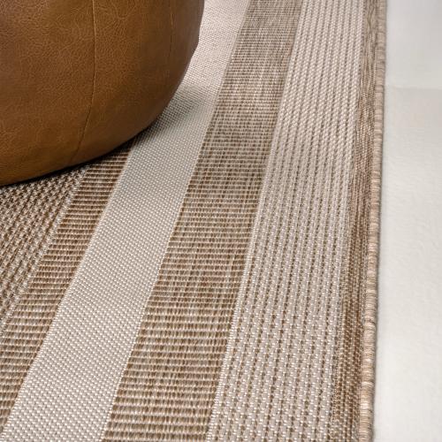 JONATHAN  Y TUSCAN SUN Dover 3-Stripe 3 X 5 (ft) Beige/Cream Indoor/Outdoor Solid Coastal Area Rug
