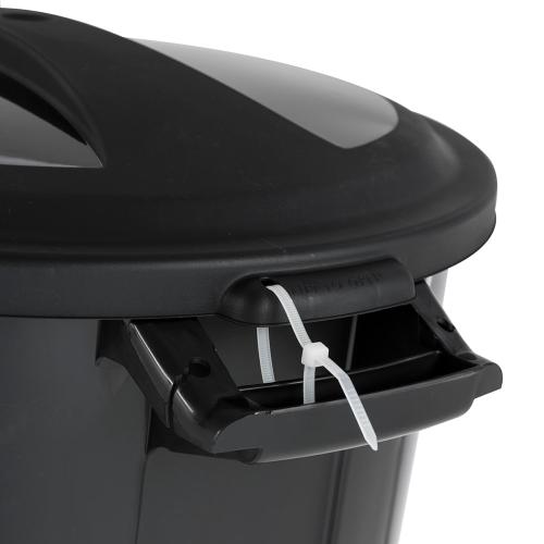 Project Source 32-Gallon Black Plastic Outdoor Detached Lid Trash Can