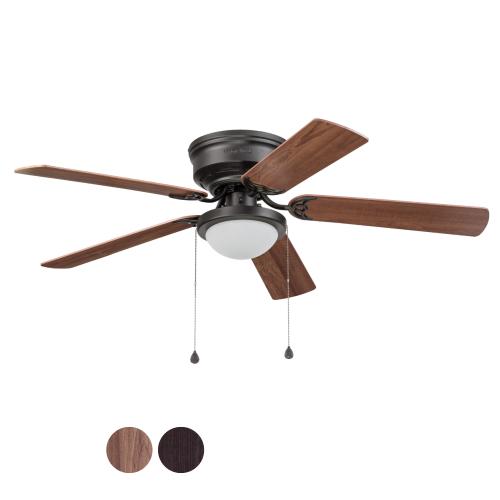 Harbor Breeze Armitage 52-in Flush Mount Bronze with Toffee/cocoa Blades Ceiling Fan With Light ( 5 -Blade )