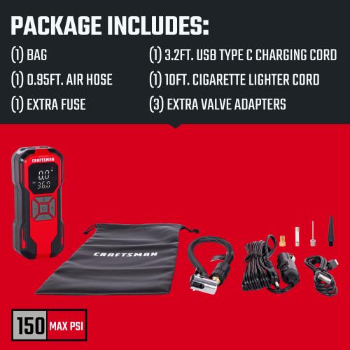 CRAFTSMAN Portable 12-volt Air Inflator (Power Source: Battery) (no test)