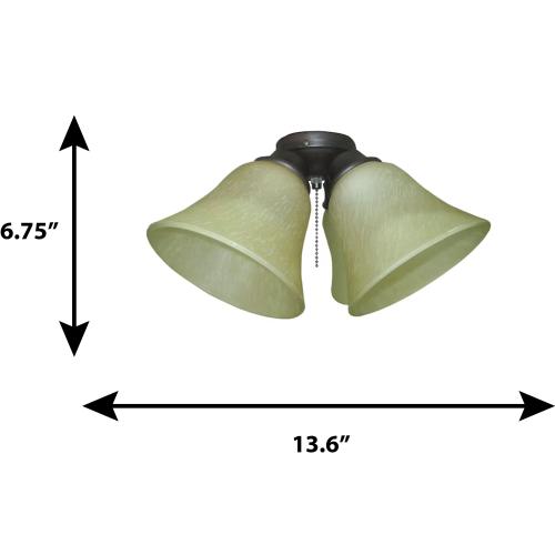 Harbor Breeze 11.5-in 4-Light Bronze LED Ceiling Fan Light Kit