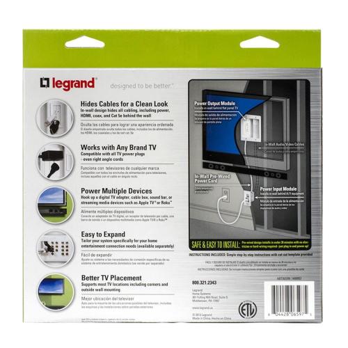 Legrand On-Q 4-27/64-in x 10-in PVC White Flat Screen Tv Kit