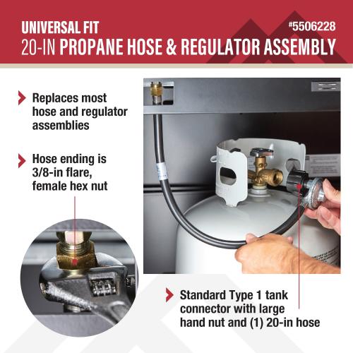 Master Forge 3/8-in Zinc Regulator with Hose
