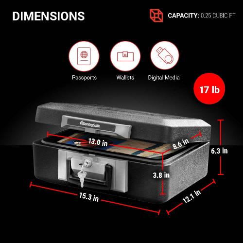 SentrySafe 0.25-cu ft Fireproof Safe Box open missing key