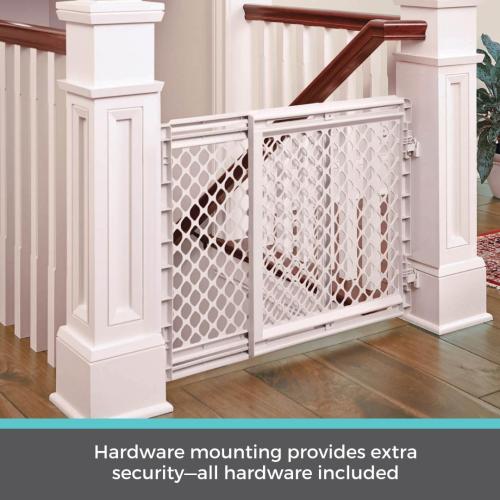 Toddleroo by North States 41-in x 27-in Hardware Mounted Soft White Plastic Safety Gate