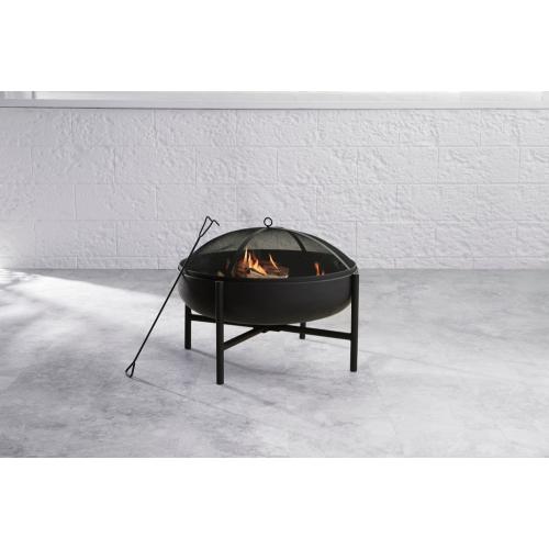 Origin 21 28-in W Black Steel Wood-Burning Fire Pit