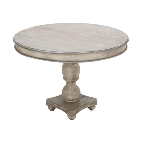 Benzara Washed White and Gray Round Contemporary/Modern Dining Table, Wood Base 42-in L x 31-in H (NO TEST)
