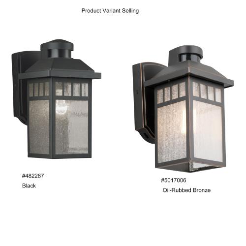 Harbor Breeze 1-Light 11.5-in Black Motion Sensor Outdoor Wall Light (broken glass; no test)
