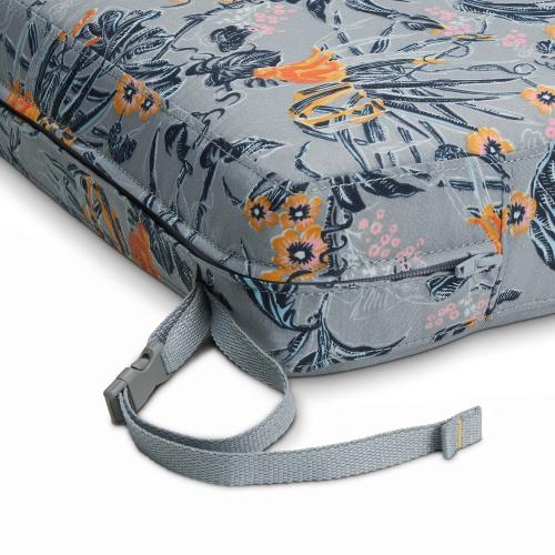 Classic Accessories 19-in x 19-in Rain Forest Toile Gray/Gold Patio Chair Cushion